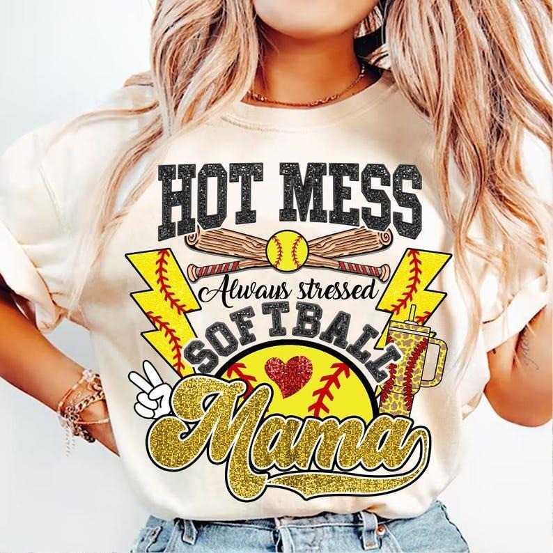Boujee Softball Mama tshirt, Game Day tshirt, Sports Softball Mom T-Shirt