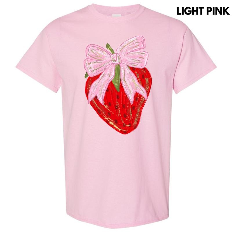 Bow Topped Strawberry Gildan Short Sleeve T-Shirt 'NLB'