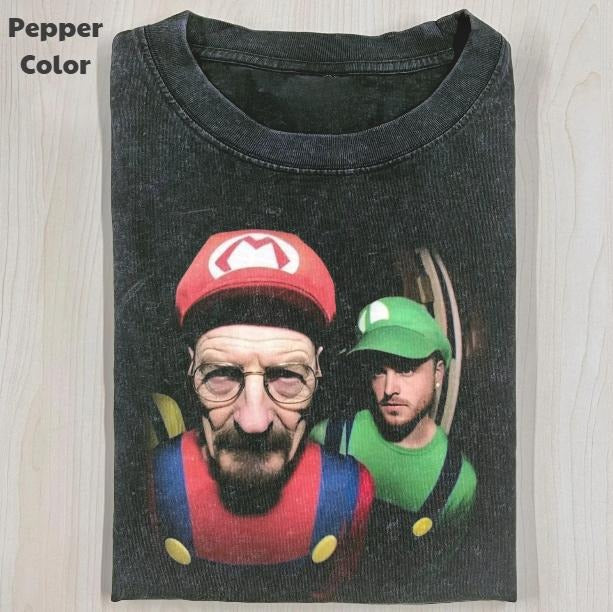 Breaking Bad Vintage Graphic Tee, Super Walter White x Jesse Pinkman T-Shirt, Movies Tee, Unisex Meme Cringe Funny Dumb Shirt, Menswear Womenswear Streetwear Cotton Comfort