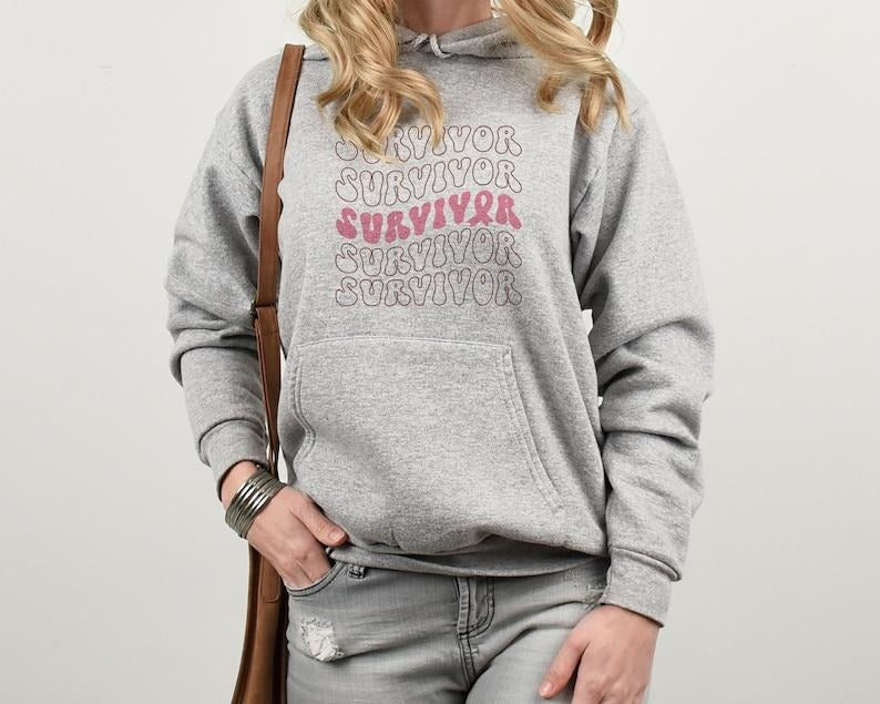 Breast Cancer Survivor Sweatshirt, Pink Ribbon Sweatshirt, Breast Cancer Awareness Month, Breast Cancer Survivor Gift, Cancer T-shirt, sweater and Hoodie