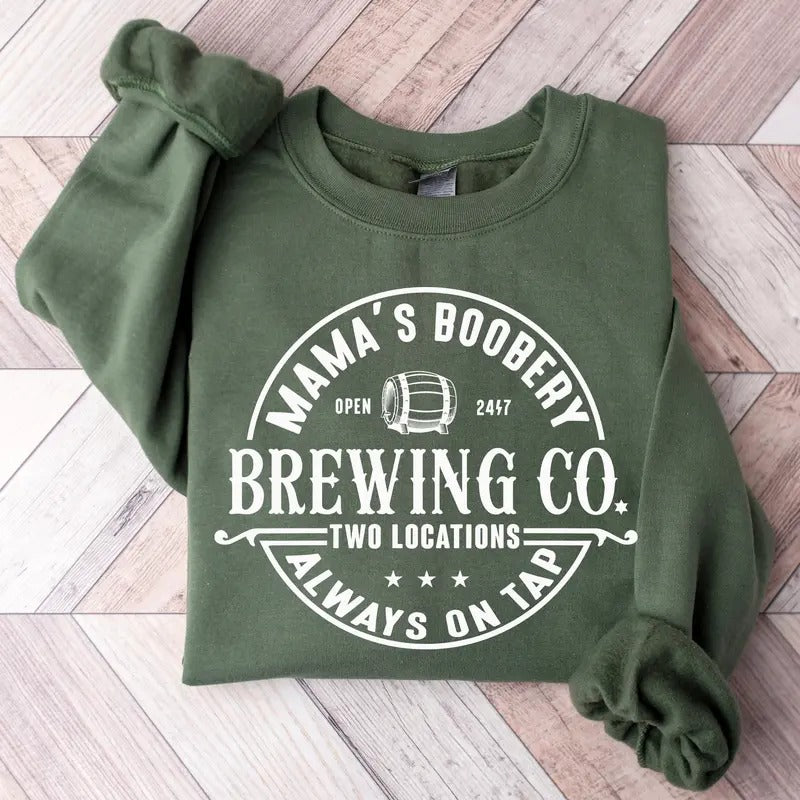 Breastfeeding Sweatshirt Mamas Boobery Crewneck Sweatshirt Nursing Sweatshirt Funny New Mom Gift Mom to Be Shirt Expecting Mom Gift