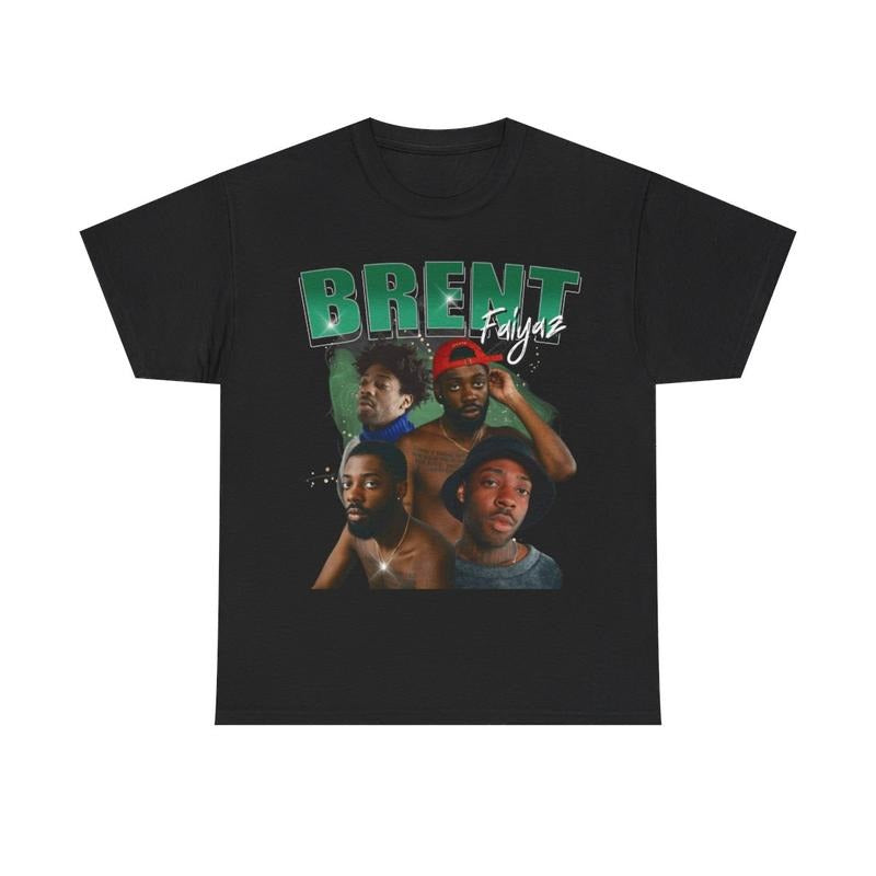 Brent Faiyaz Bootleg 90s Retro Vibe Graphic Tee Vintage T-shirt Rap Tee Sonder Hip hop RnB Shirt Casual Cotton Menswear Top Classic Smooth Underwear Tshirt Streetwear Man Crewneck Shortsleeve