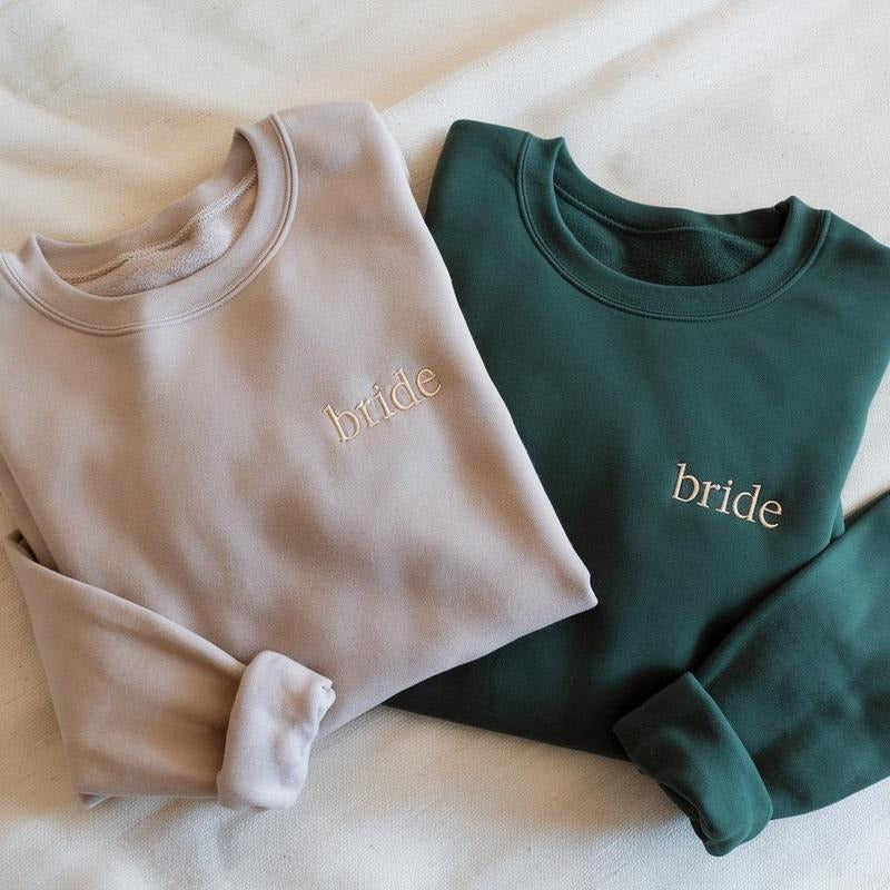 Bride Embroidered Sweatshirt, Bride-to-be Shirt, Future Bride Shirt, Bachelorette Shirt, Bridal Party Shirt, Future Mrs. Shirt, Wedding Gift