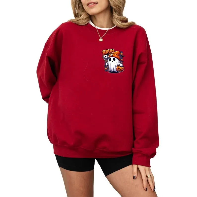 Bruh Ghost Sweatshirt, Halloween Sweatshirt, Trick or treat | Spooky Season Funny Halloween Shirt, Halloween Party Shirt, Womens Ghost Shirt T-shirt, sweater and Hoodie