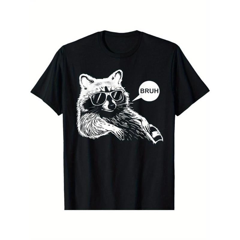 Bruh Raccoon Funny Trash Panda Lover Raccoon Meme Slang T-Shirt Made in USA