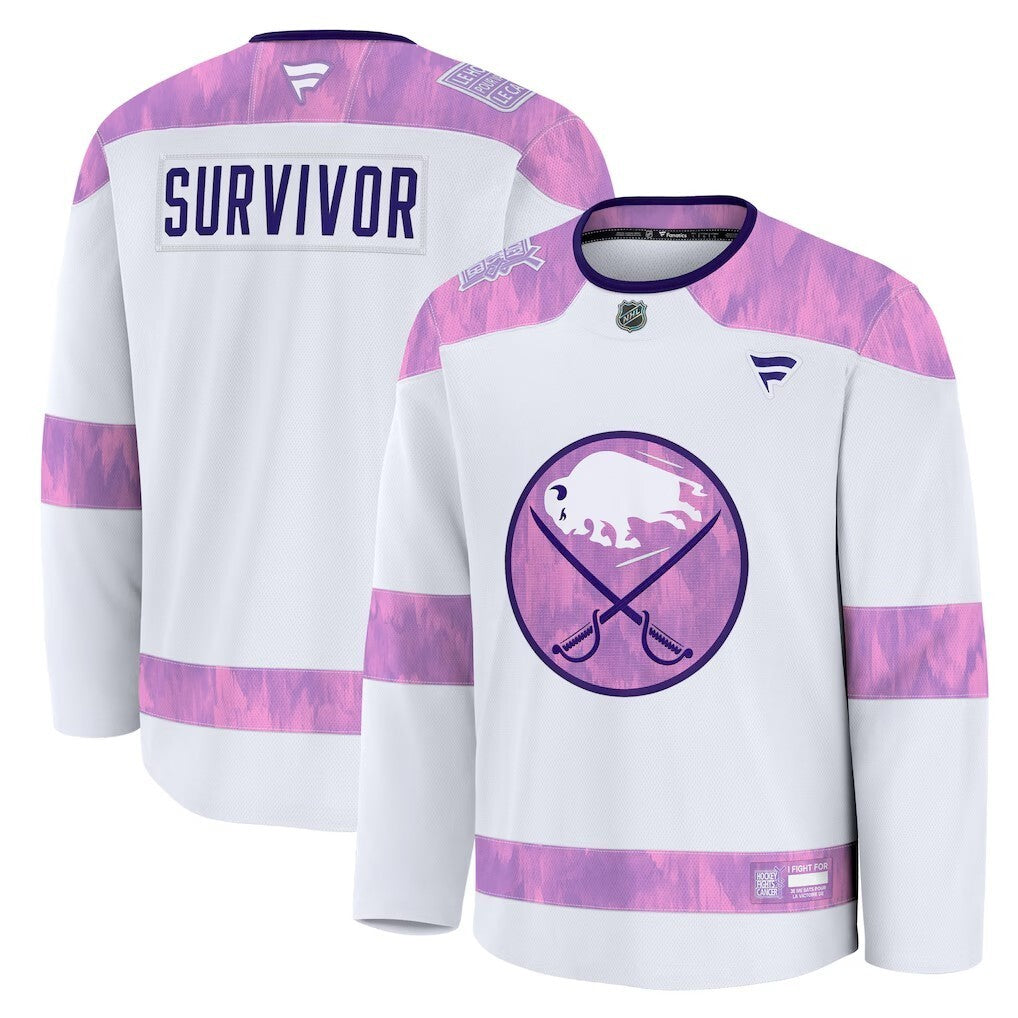 Buffalo Sabres Fanatics Hockey Fights Cancer Practice Jersey - White