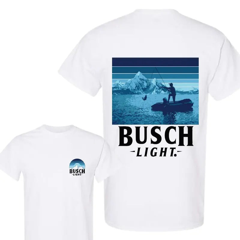 Busch Light 2 Sided T-Shirt, For Men And Women, Trendy Shirt Top Cotton