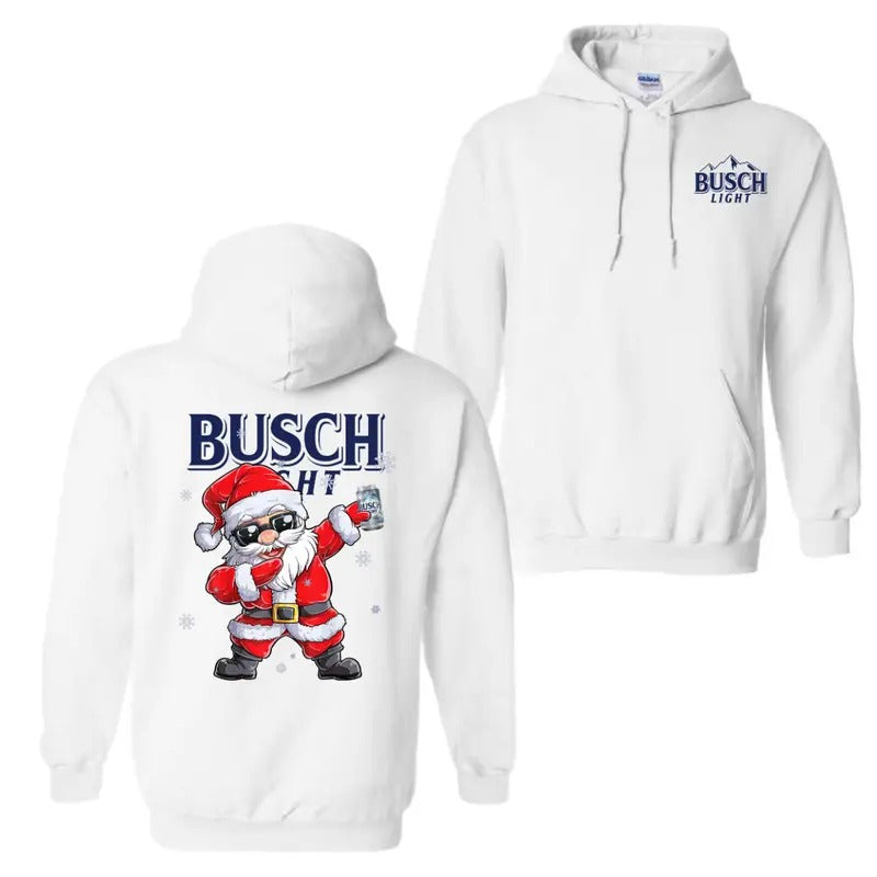 Busch Light Dabbing Santa Claus Christmas Boys Men Funny Xmas Dab Dance Hoodie Sweatshirt T-Shirt, Busch Light Christmas Gifts For Men and Women, Unisex