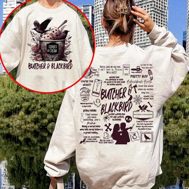 Butcher & Blackbird Brynne Weaver 2 Sides Sweatshirt, Butcher and Blackbird Pink Merch, Brynne Weaver Shirt, Smut Reader Shirt, STFUATTDLAGG, Dark Romance Merch, Morally Grey, Bookish Merch, Booktok Shirt, Gift Suitable For Book Loverstyle{n002}2