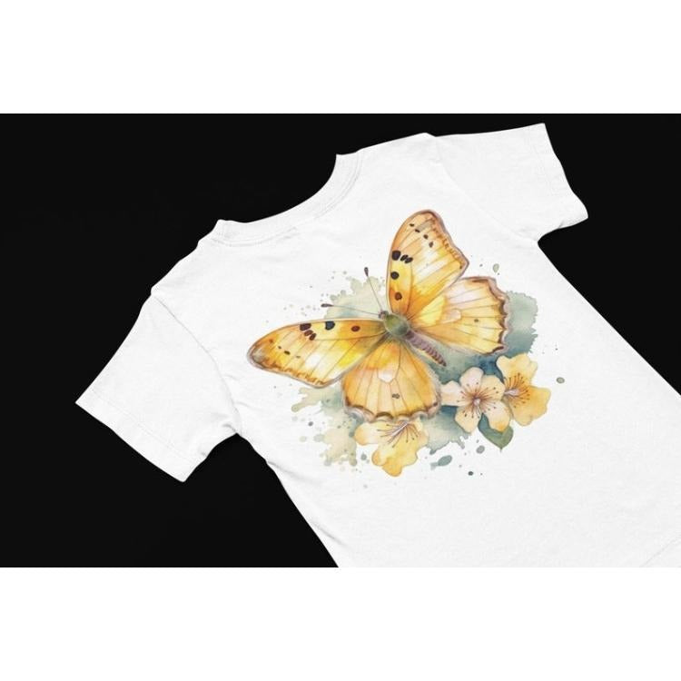 Butterfly T-Shirt, Floral T shirt, Butterfly and flower t shirt, Cute women's summer t shirt, Flower tee, insect Butterfly Lover gift Made in USAstyle{n002}2