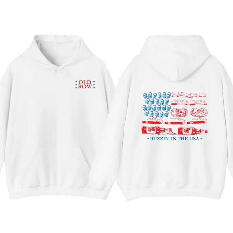 Buzzin' In The USA Hoodie,Old Row US Flag Hoodie For Men, For Women, Gift For Men