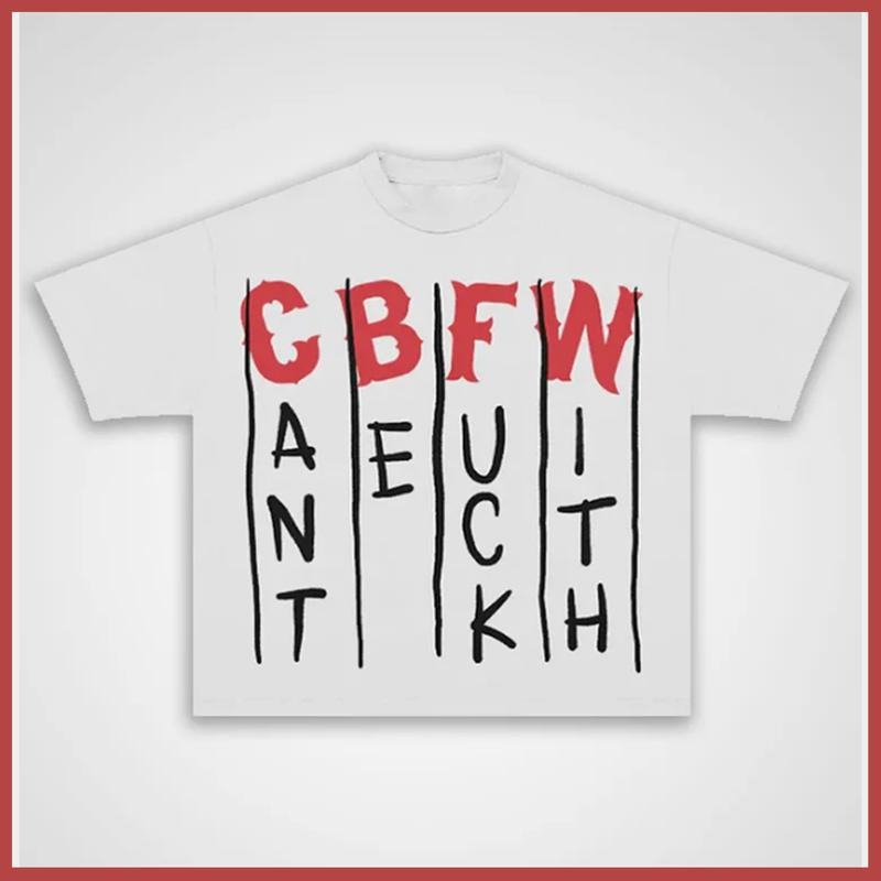 CBFW Graphic Print Cotton T-shirt Casual Oversized Y2k Streetwear Top Graphic Tee for Men Women