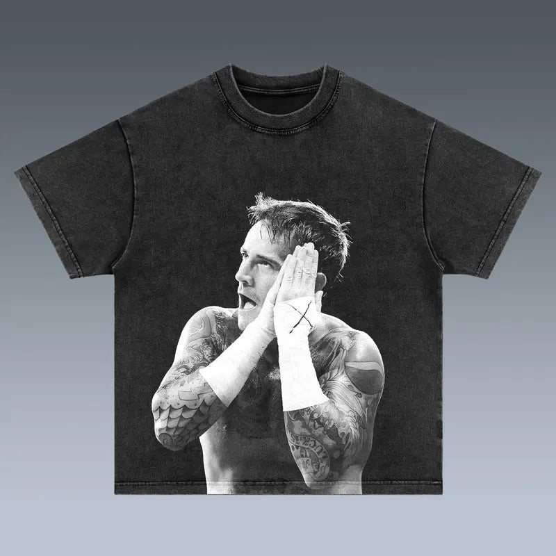 CM PUNK TEE, Wrestling Tee, WWE Tee, Wrestling Gift, Sports Shirt, Workout T-shirt Menswear Streetwear Crewneck Clothing