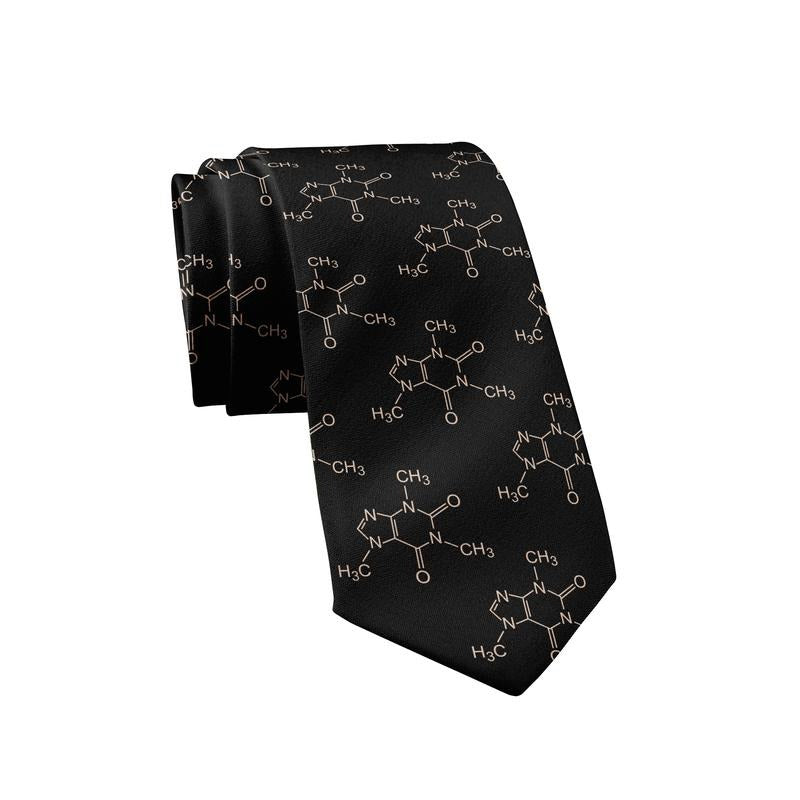 Caffeine Molecules Necktie Funny Neckties for Men Coffee Tie Novelty Ties for Guys Funny Ties T-Shirts, Hoodie, Sweatshirt
