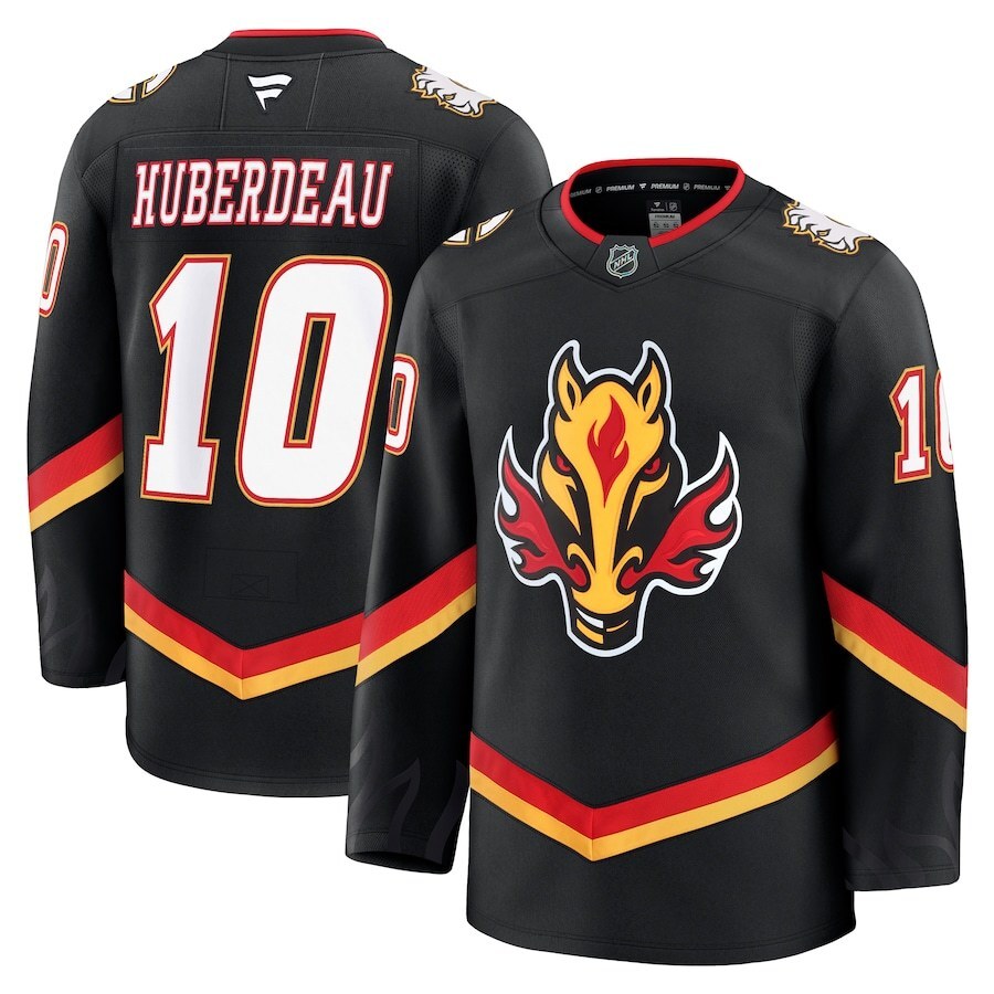 Calgary Flames #10 Jonathan Huberdeau Alternate Premium Jersey - Black