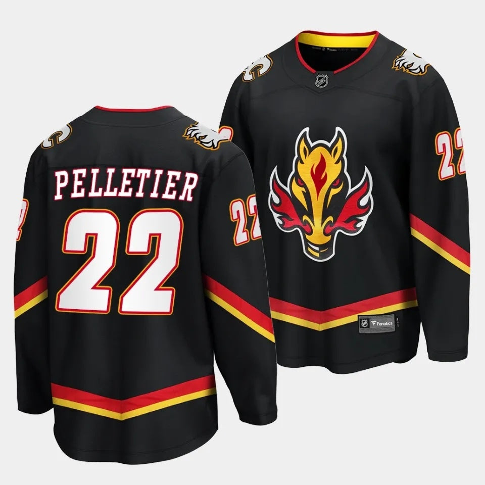 Calgary Flames #22 Jakob Pelletier Alternate Black Breakaway Player Jersey