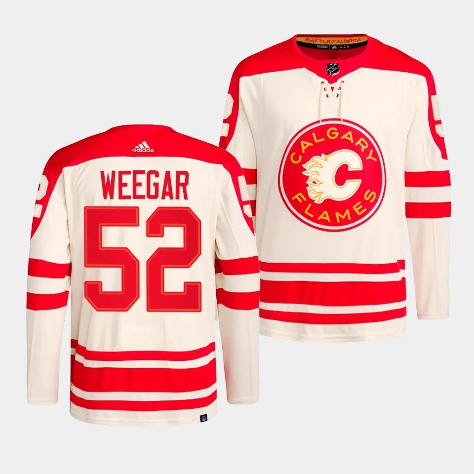 Calgary Flames #52 MacKenzie Weegar 2023 NHL Heritage Classic Cream Authentic Jersey