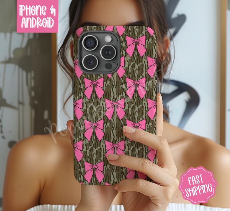 Camo Bow Phone Case Mag Safe Compatible Magnetic Tough Cases