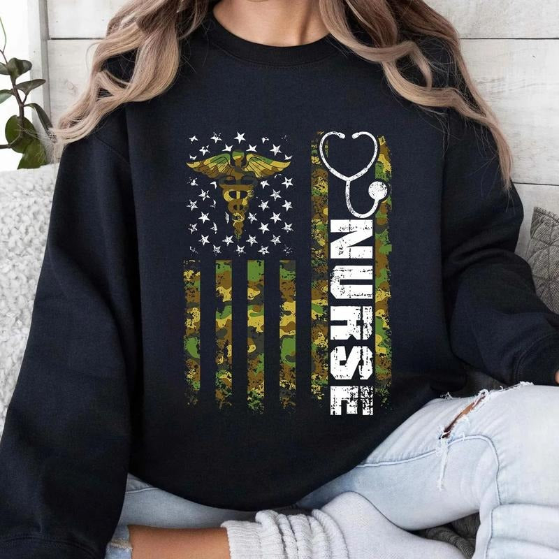 Camo Nurse Shirt, Nurse Life Shirt, 4th Of July Nurse Shirt, Nurse Shirt, Gift For Nurse, Nurse Week Shirt, Gift For Nursing Student