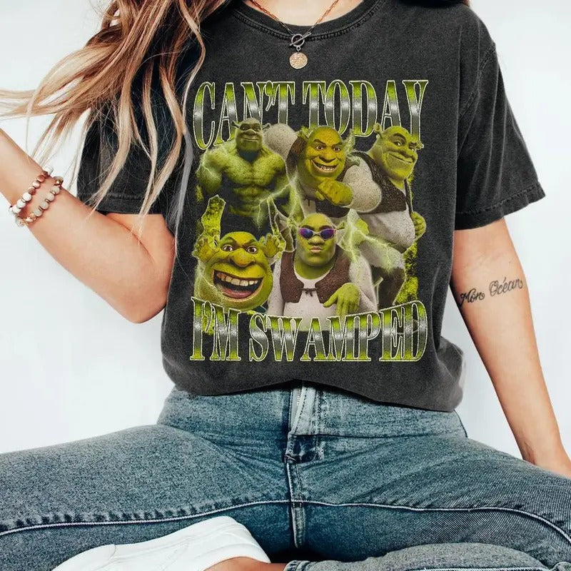 Can't Today I'm Swamped Shirt Shrek Shirt Fiona Princess Shirt Shrek And Fiona Shirt Sassy Shrek Shirt Funny Shrek Trending Tee