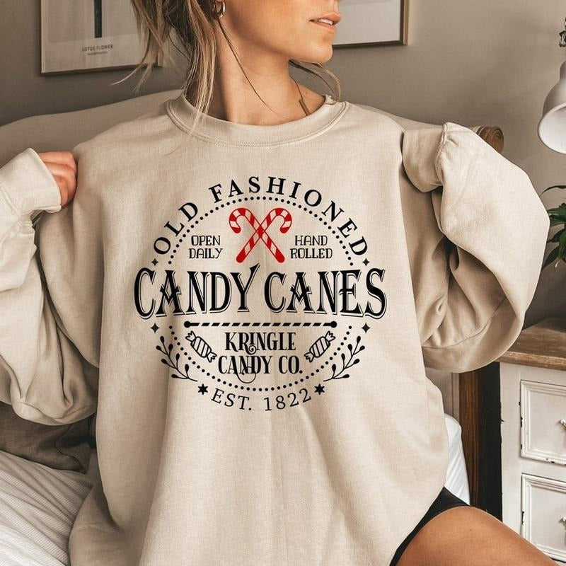 Candy Cane Shirt, North Pole Sweater, Christmas Sweatshirt, Candy Canes Sweatshirt, Christmas 2024 Shirt, Christmas...