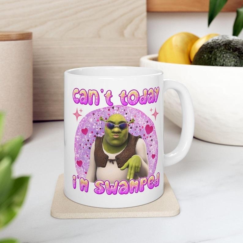 Cant Today Im Swamped Funny Meme Mug, Funny Meme Mug Satire Parody, Can't Today I'm Swamped Unhinged Mugs Ironic Sarcastic Gift