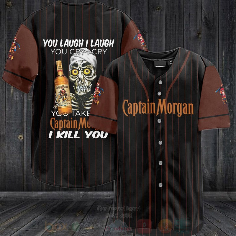 FASHION Captain Morgan You Laugh I Laugh You Cry I Cry Baseball Jerseys Botton Shirt