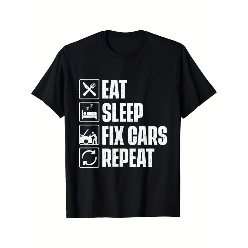 Car Enthusiast's Pride T-Shirt - Fun Graphic Tee for Auto Mechanics and Car Lovers - Relaxed Fit, Soft Cotton, Repeat Design, Perfect Gift for Car Fans Made in USA