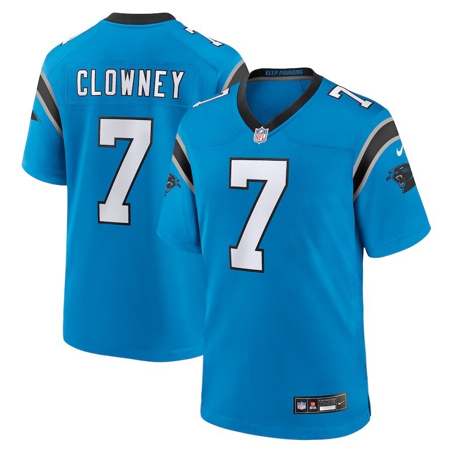 Carolina Panthers #7 Jadeveon Clowney Alternate Game Jersey - Blue Style 2