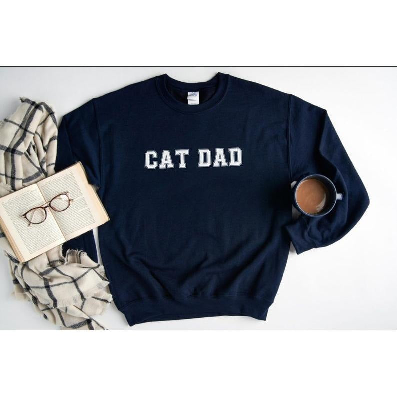 Cat Dad Sweatshirt, Cute Cat Dad Lover Sweater, Father's Day Crewneck, Father's Day Cute Gift, Cat Lover Crewneck, Cat Dad TK43GN