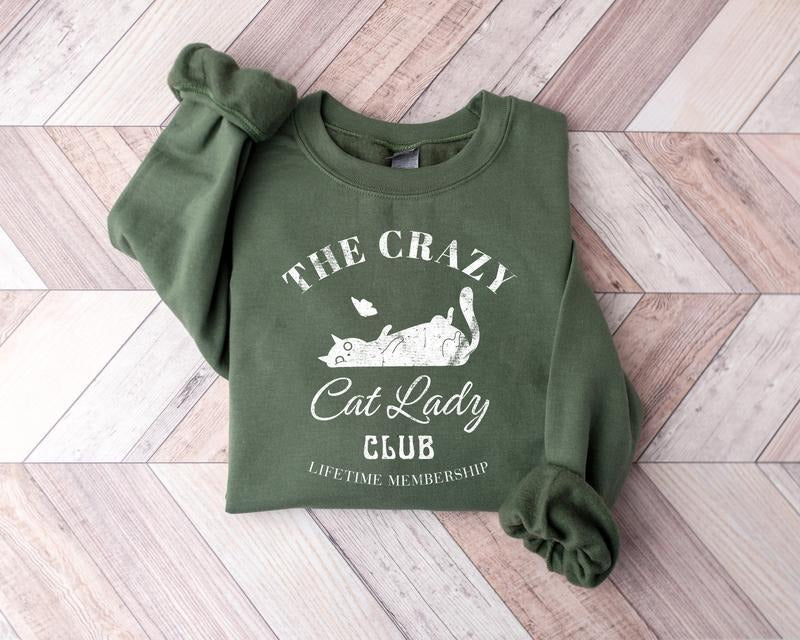 Cat Lady Club Sweatshirt, Crazy Cat Lady Sweater, Cat Lady Crewneck, Cat Mom Shirt, Cat Mama Sweater, Cat Lover Gifts, Cat Owner Gifts