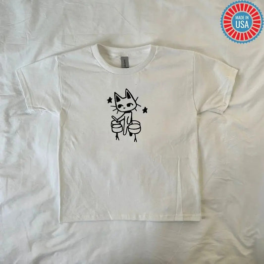 Cat Playing Drums Baby Tee, y2k clothing, Pinterest ,vintage, Music Lover