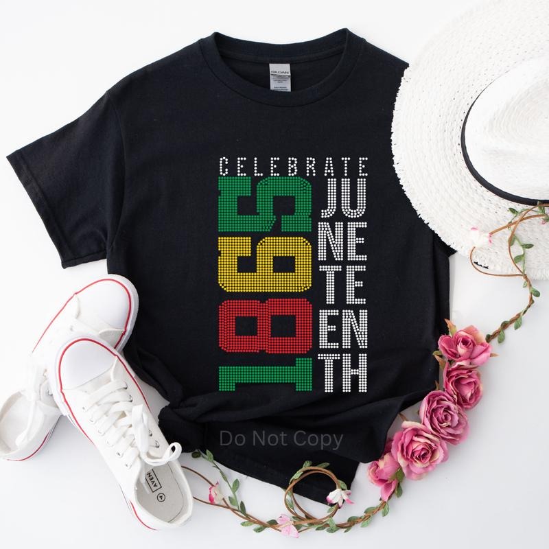 Celebrate Juneteenth 1865 Rhinestone Transfer ONLY T-Shirts, Hoodie, Sweatshirt | WearSparks.com