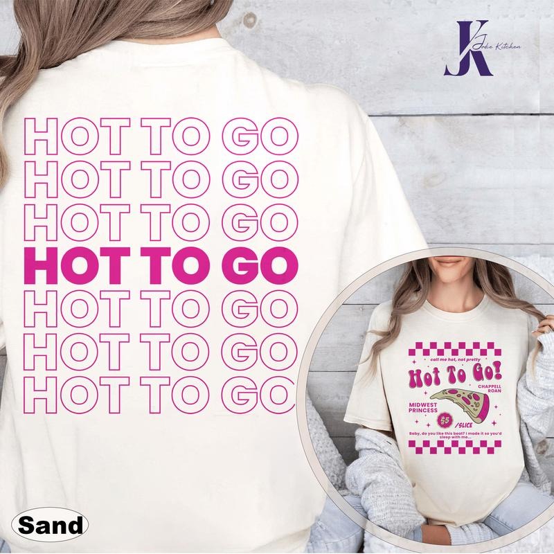 Chappell Roan Hot to Go Shirt - Pink Pony Club Crewneck Top with "HOT TO GO" Text, Casual Design, Cotton Fabric, Ideal for Women's Wear