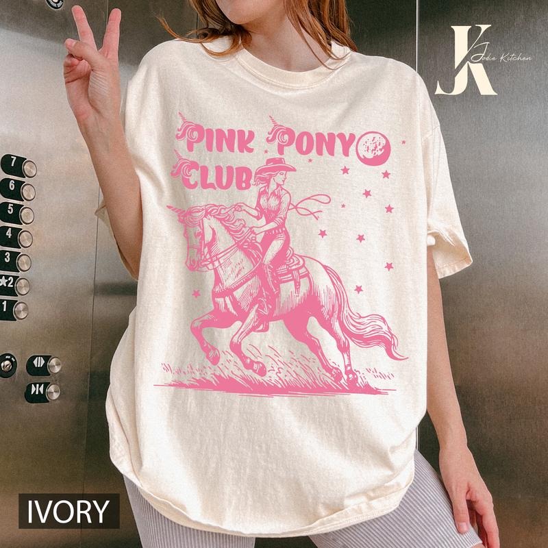Chappell Roan T-Shirt Pink Pony Club Shirt Midwest Princess 2024 Tour Tee Ivory Unisex Heavy Cotton Tee Crew Neck Drop Shoulder Casual Traveling Top Crewneck Womenswear