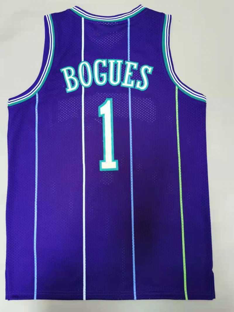 Charlotte Hornets #1 Bogues Hornets 1# Retro - Purple Style 1