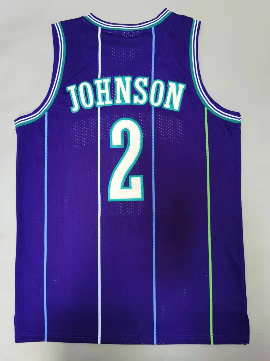 Charlotte Hornets #2 Larry Johnson Hornets 2# Retro - Purple Style 1