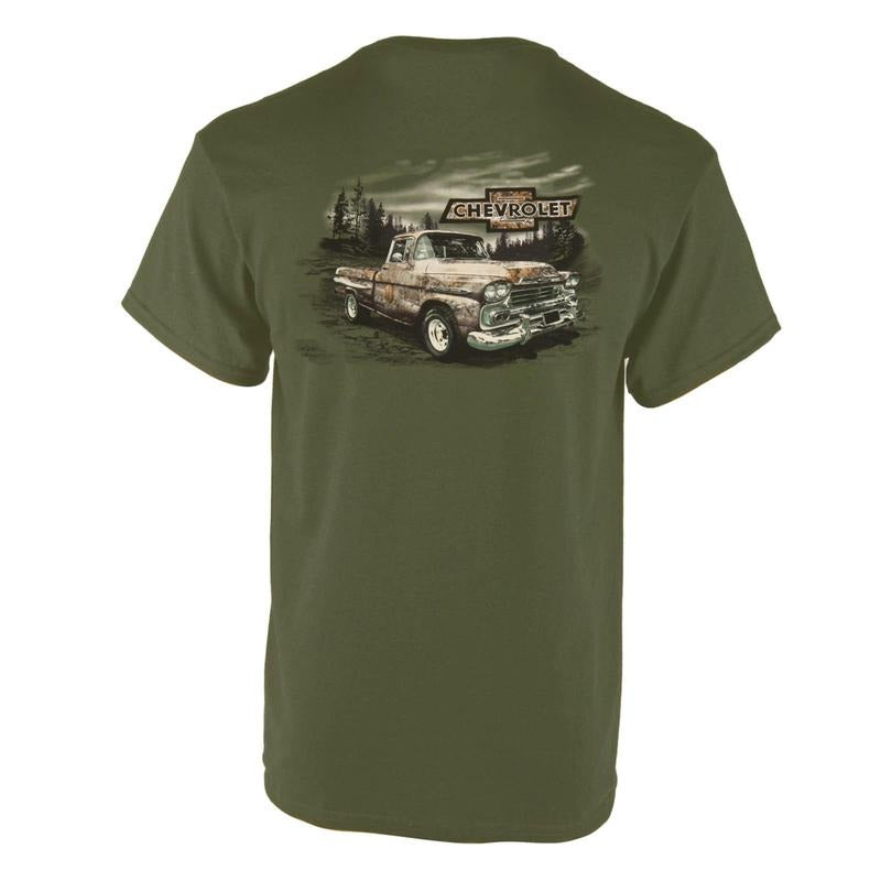 Chevrolet Camo Truck T-Shirt - Vintage Hot Rod Muscle Car Graphic Tee for Car Enthusiasts Men's Cotton Tee - Old School Tee Gift - Tshirt, Top Menswear Streetwear Tropical Crewneck Shortsleeve Casual tee shirt cotton t-shirt y2k outfits men