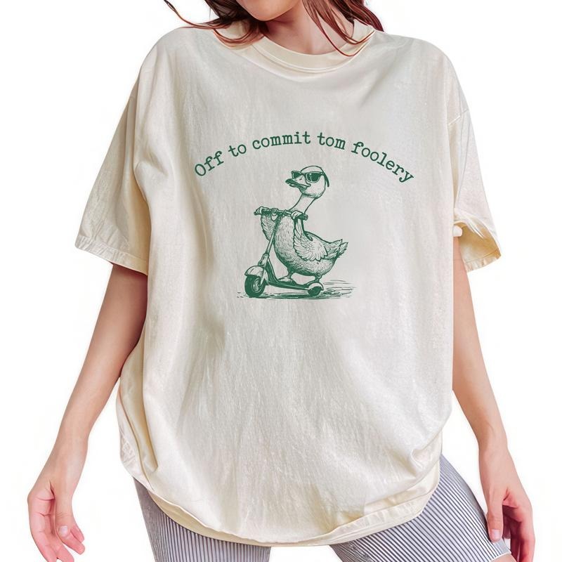 ChicCotton Off To Commit Tom Foolery Comfort Colors Shirt, Funny Goose Tomfoolery T-shirt, Meme Silliest Goose Graphic Tee, Funny Gift For