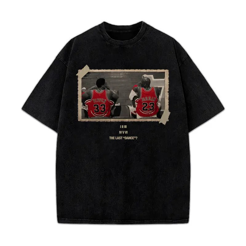 Chicago The Last Dance Vintage MJ & Pip T-Shirt Crewneck Cotton