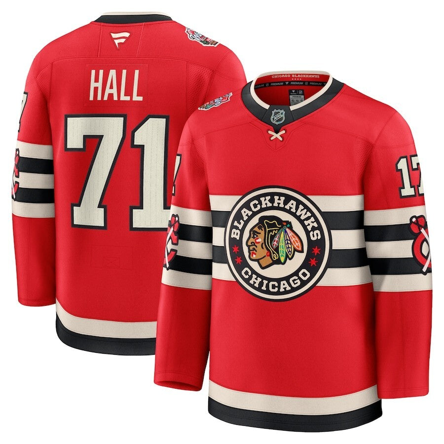 Chicago Blackhawks #71 Taylor Hall 2025 NHL Winter Classic Premium Player Jersey - Red