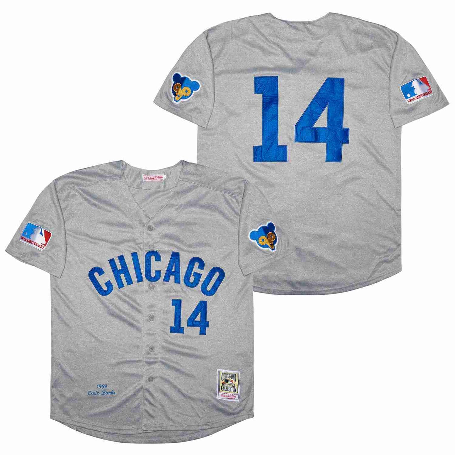 Chicago Cubs #14 Ernie Banks Cubs 14 Hemp Gray 1969 Retro