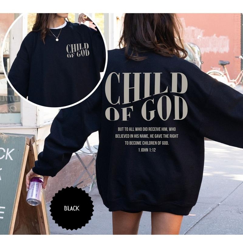 Child of God Sweatshirt, Christian Sweatshirt, Jesus is King Sweater, Christian Shirt Cotton Womenswear Hoodie Light