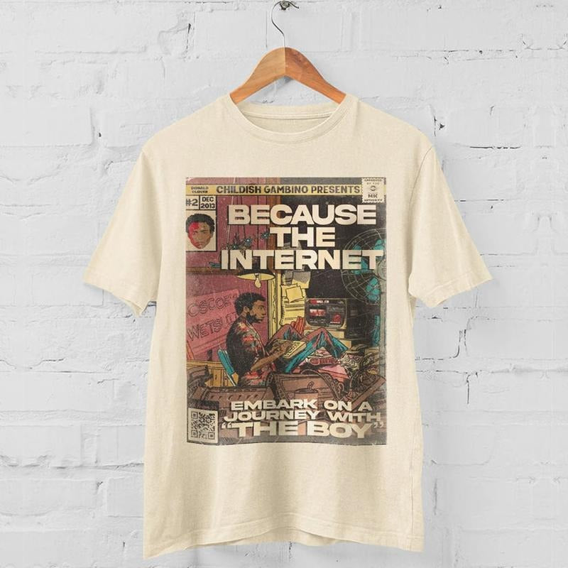 Childish Gambino- Because The Internet Shirt Vintage Hip Hop 90s Retro Graphic Tee