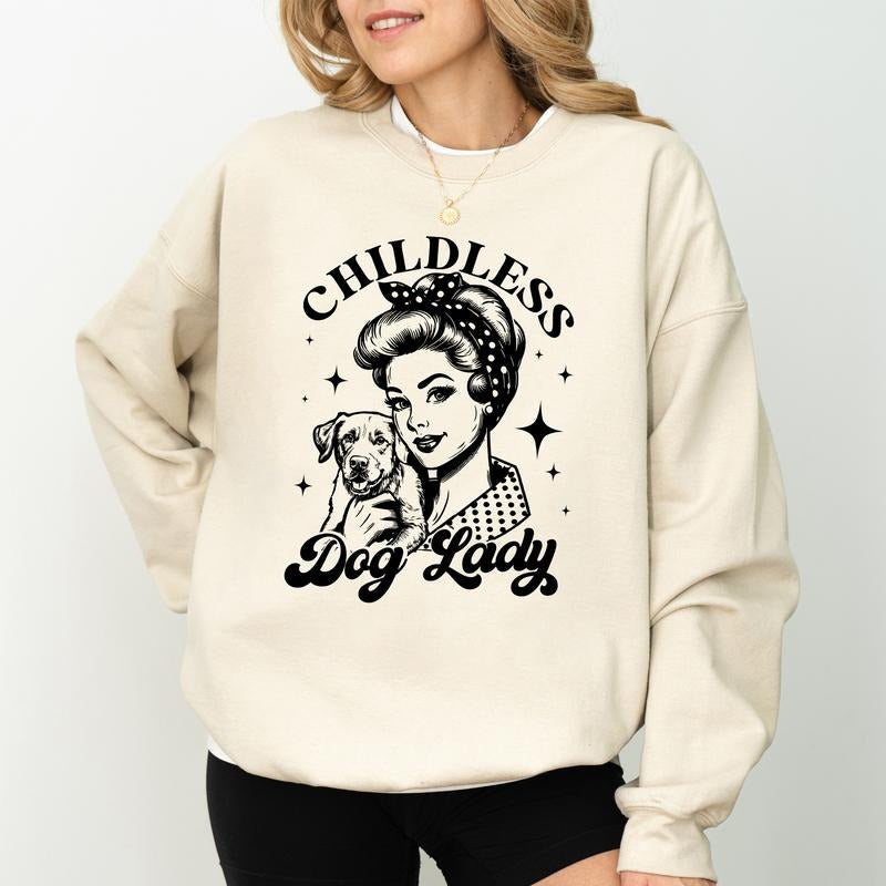 Childless Dog Lady Sweatshirt, Dog Ladies Social Club 2024 Sweater, Meme Apparel, Dog Lover Crewneck, Dog Mom Long Sleeve Pullover, Funny Sarcastic Shirt, Women's Top, Womenswear, Soft Cozy Fabric Sweatshirt