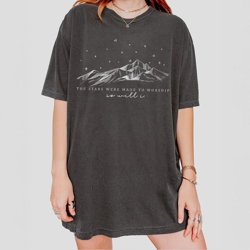 Christian Women Comfort Shirt, Religious Shirt, If The Stars Were Made To Worship Shirt, Christian Shirts For Women, Bible Verse Shirt, Faith Shirt, Religious Women Top
