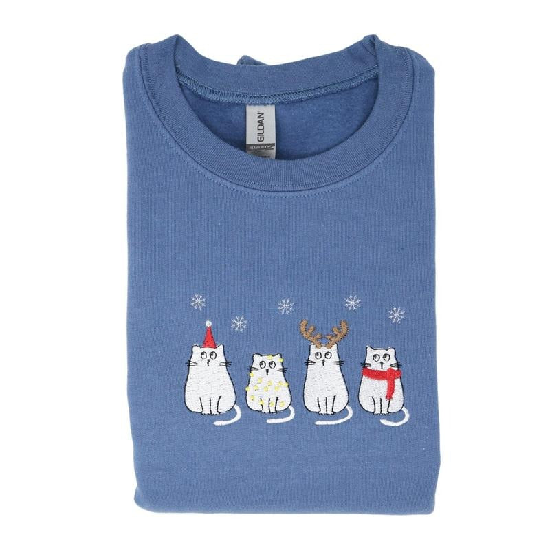 Christmas Cat Crewneck Sweatshirt