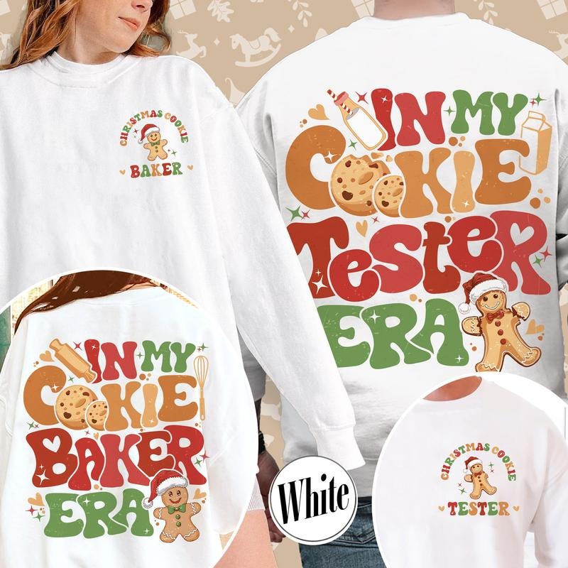 Christmas Cookie Baker and Tester Sweatshirt, Christmas Cookie Shirt, Christmas Couples, Christmas Milk and Cookie, Christmas Cookie Tester Shirt