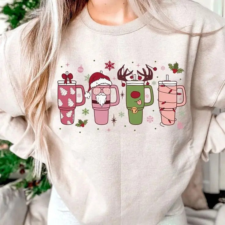 Christmas Cup Disorder Sweatshirt PNG, Christmas Distressed Sweatshirt PNG, Hot Cocoa PNG, Christmas Tree Cake Png, Obsessive Cup png, Funny Christmas