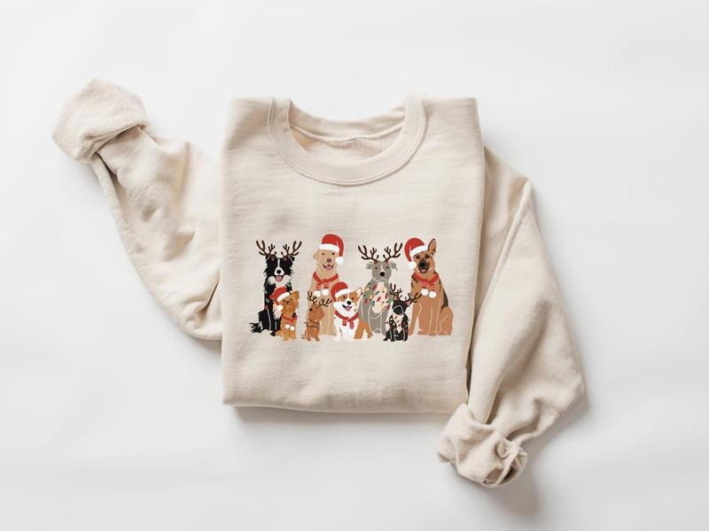 Christmas Dog Sweatshirt, Cute Dog Xmas Tee Shirt, Dog Owner Christmas Gift, Holiday Sweater, Gift For Dog Lovers